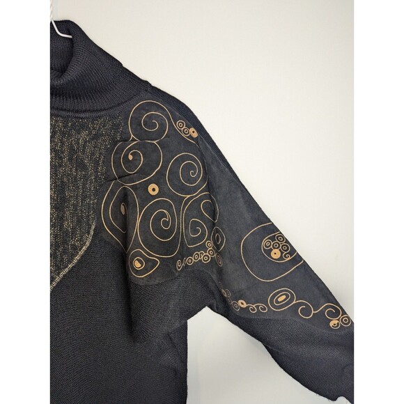 Vintage Adriano‎ by I. Fatigati Women's Sweater S Embellished Retro Shoulder pad - Picture 3 of 11